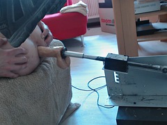 Davine gets fucked by a machine and uses his cock as a clit