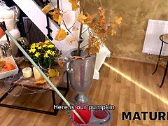 Blasen, Braunhaarige, Oma, Hd, Reif, Natürlichen titten, Stiefmutter