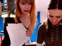 Leie, Braunhaarige, Fetisch, Lesbisch, Masturbation, Öffentlich, Rotschopf