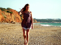 デカパイ, ブロンド, マッサージ, オナニー, 自然山雀, 乳首, パンティ, ロシア人