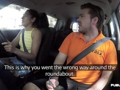Student driver publicly suck instructor before pussyfu