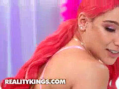 Anaal, Pijpbeurt, Harig, Roodharige vrouw, Kousen