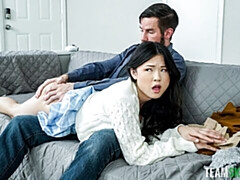 18 años, Asiático, Verga grande, Mamada, Morena, Estilo perrito, Adolescente, Tetas