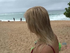 浴室, ビーチ, ビキニ, フェラチオ, 汚れた　, 彼女, 小柄, オマンコ