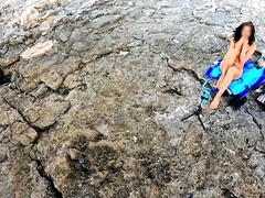 ビーチ, 捕まる, 浮気者, チン, 露出狂, オナニー, アウトドア, ハメ撮り