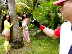 デカ尻, フェラチオ, 茶髪の, バック, 毛深い, 手コキする, なめる, 淫乱熟女