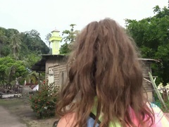 Enthousiasteling, Bruinharig, Flashing, Vriendin, Openbaar, Kut duiken, Tieten likken, Nat