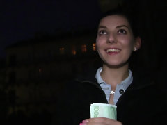 Enthousiasteling, Pijpbeurt, Sperma shot, Hongaars, Geld, Buiten, Gezichtspunt, Openbaar