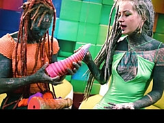 Paar, Dildo, Hd, Tätowierung, Spielzeuge