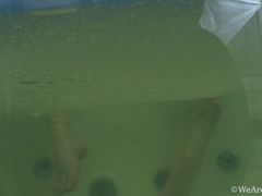 Culo, Rubia, Peludo, Masturbación, Ducha