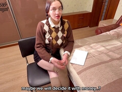 I Want To Study! Virgin Student Agrees To A Blowjob And Gets A Facial