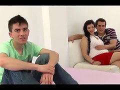 Большие сиськи, Семяизвержение, Хд, Мужья, Соски, Киски, Бритые, Втроем