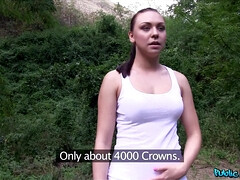 Sucer une bite, Brunette brune, Éjaculation interne, Tchèque, Européenne, De plein air, Réalité, Voyeur