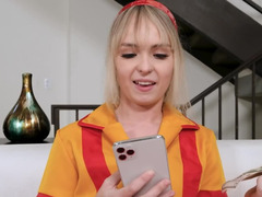 Culo, Rubia, Corrida, Estilo perrito, Vestido, Tetas naturales, Adolescente, Uniforme