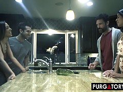 Couple, Hd, Petite femme, Réalité, Criant, Rasée, Nénés