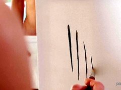 Megan Marx's painting lesson turns into fucking. How embarrasing!