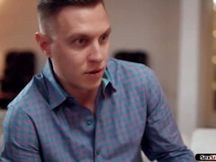 Grosser schwanz, Blasen, Schwanz, Doppelpenetration, Zierlich, Muschi, Flotter dreier, Titten