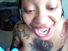 Amateur, Gros seins, Noire, Sucer une bite, Noir ébène, Nénés