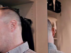 Tattooed twink fucks his boyfriends ass bareback in the bedroom after oral