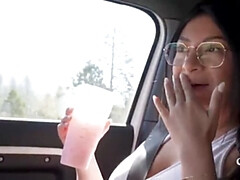 Latina Babe Cami Strella Rides Big Cock in Outdoor Blowjob Action