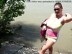 German Scout Anissa Jolie Outdoor Casting Fuck with Big Natural Tits Cheating on BF