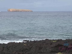 Plage, Sucer une bite, Éjaculer dans la bouche, Branlette thaïlandaise, Petite femme, Chatte, Nénés, Voyeur