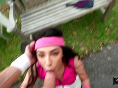 18 años, Verga grande, Mamada, Morena, Al aire libre, Pov, Adolescente