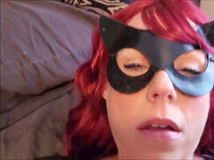 giant redhead fucked while she wanks on couch