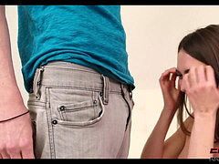 デカチン, フェラチオ, 開帳, なめる, 小柄, ティーン