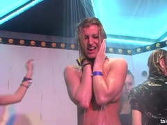 Botas, Morena, Vestidas, Club, Bailar, Cuero, Fiesta, Tetas