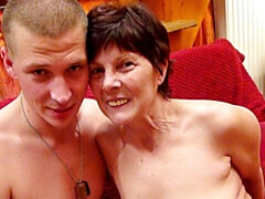 Gorgeous busty brunette rides on a young dick in the cowgirl pose