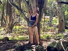 Jungle Strip Tease Outdoor Solo Granny Flashing in 4K