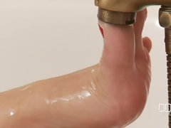 浴室, 黒人, フェティッシュ, オーガズム, ピアス, 剃毛, ソフトコア, オッパイの