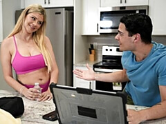 Grosser arsch, Grosser schwanz, Grosse titten, Blondine, Blasen, Hundestellung, Milf