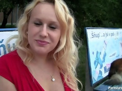 Grote mammen, Blond, Pijpbeurt, Sperma shot, Gezichtspunt, Openbaar, Realiteit, Tietenklus