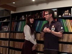 Luna Rival has oral and anal sex in the library