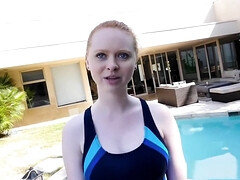 Horny ginger fucked by swimming coach