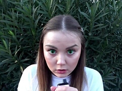 ぽっちゃり, デカチン, 茶髪の, 中出し, 自家製, アウトドア, ラフ, ティーン