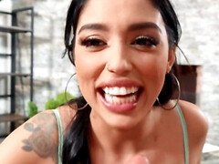 Anal, Cul à la bouche, Noire, Sucer une bite, Fille latino, Chatte, Étudiant, Tatouage