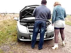 ブラジル, 車, バック, 淫乱熟女, アウトドア, オマンコ, ヤリマン, ストッキング