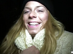 Euro Redhead Sucks Strangers Dick - Chrissy Fox gives head outdoors