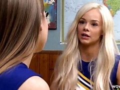 Kont, Pompom meid, Vriendin, Lesbisch, Likken, Kut duiken, Tiener, Tieten likken