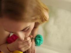 アナル, デカチン, ブロンド, フェラチオ, カップル, イく瞬間, 淫乱熟女, フェラする