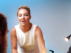 Chica, Culo grande, Rubia, Mamada, Polla, Lamidas, Coño, Trio