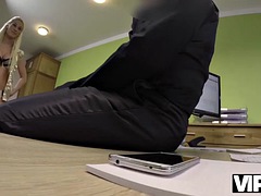 Rubia, Mamada, Europeo, Oficina, Adolescente