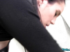 Amateur, Mamada, Morena, Corrida, Al aire libre, Pov, Público