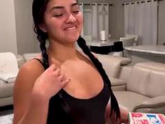 Sucking Pizza Delivery Guy And Rides Cock