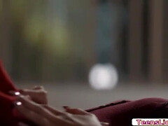 Brunette brune, Noir ébène, Embrassement, Lesbienne, Léchez, Orgasme, Chatte