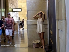 Enthousiasteling, Grote kont, Grote mammen, Flashing, Lesbisch, Mager, Alleen, Tieten likken