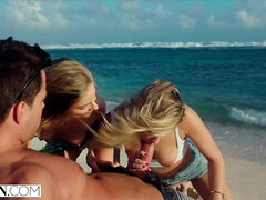 Sucer une bite, 2 femmes 1 homme, Hongroise, Léchez, Seins naturels, Chatte, Chevaucher, Plan cul à trois